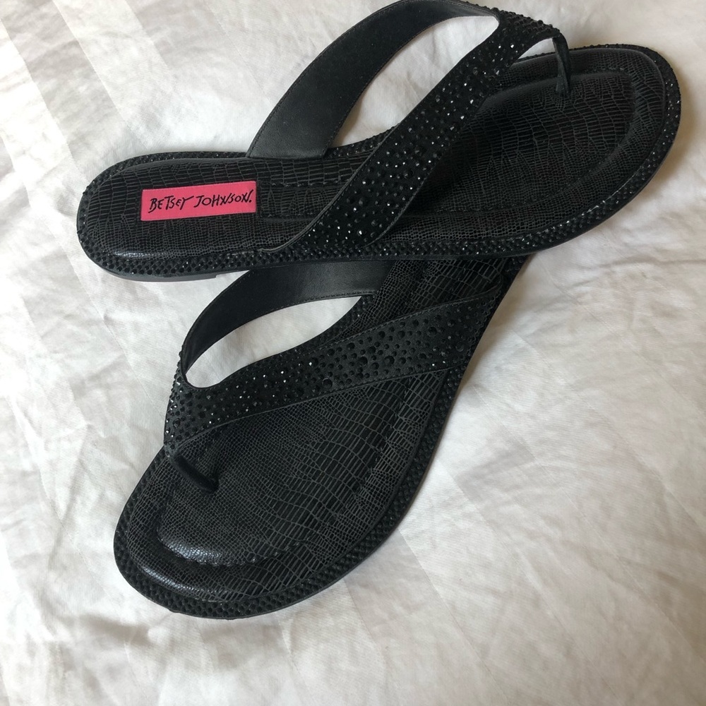 Black flip flops